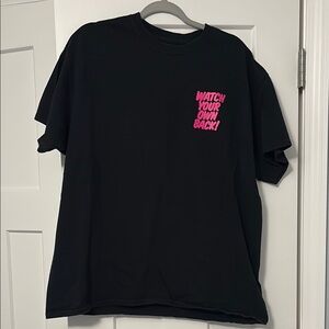 Fashion Nova Men black graphic T-shirt “Watch Your Own Back” size: XL